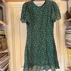 Reformation Green Floral Mini Dress